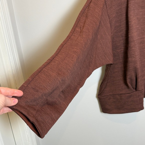 NWT Athleta Womens 3X Altitude Polartec Half Zip Sweatshirt Brown Plus Relaxed B - Picture 8 of 14